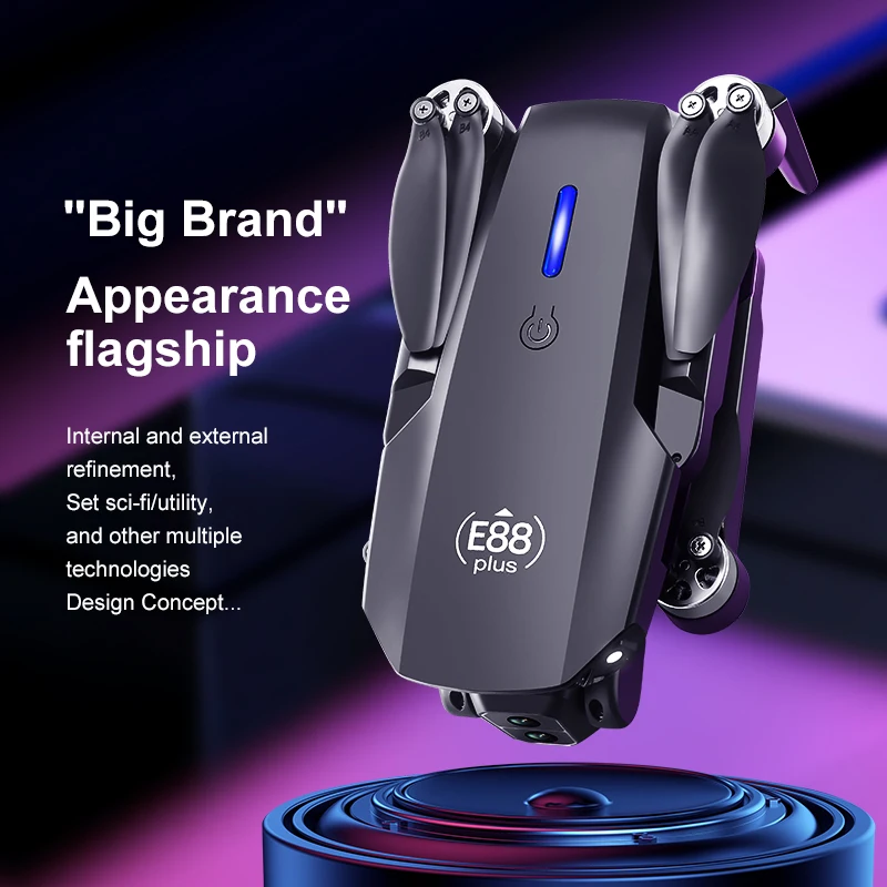 New E88 Plus Quadcopter Drone: - Drone Gimbal Brushless avaliação e preço