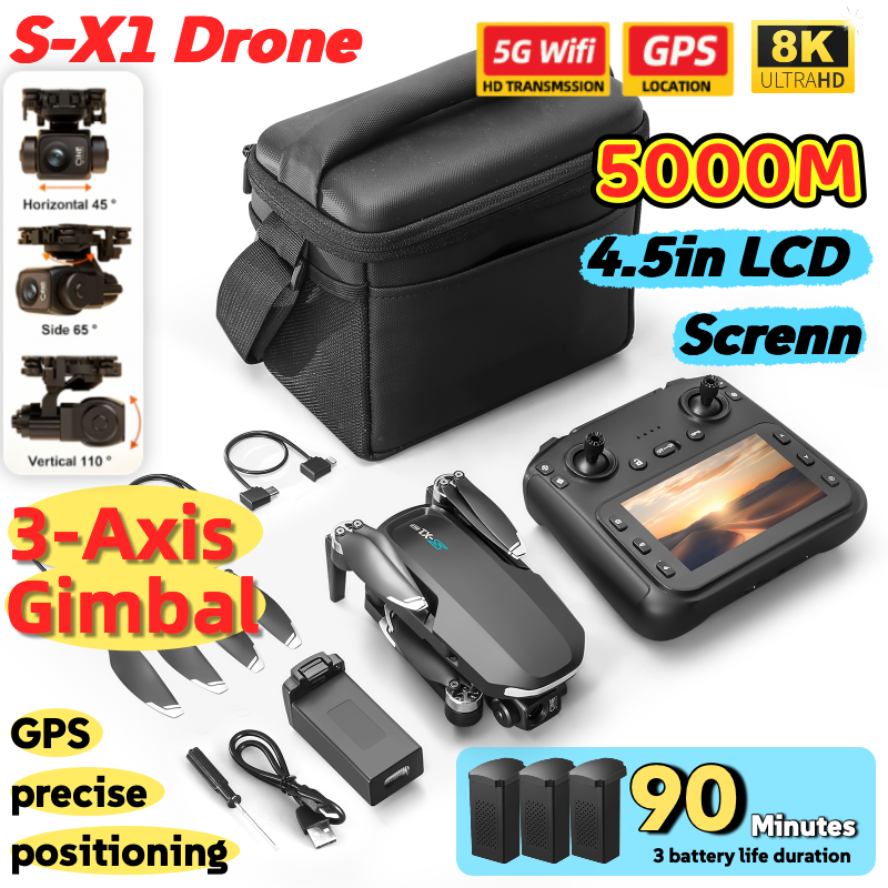 S-X1 MAX GPS Drone with 3-Axis - Drone Gimbal 3 Axis avaliação e preço