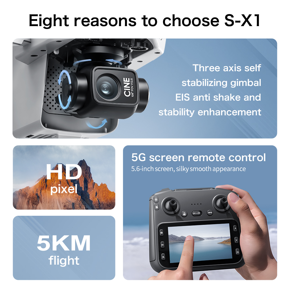 S-X1 MAX GPS Drone with 3-Axis - Drone Gimbal 3 Axis avaliação e preço