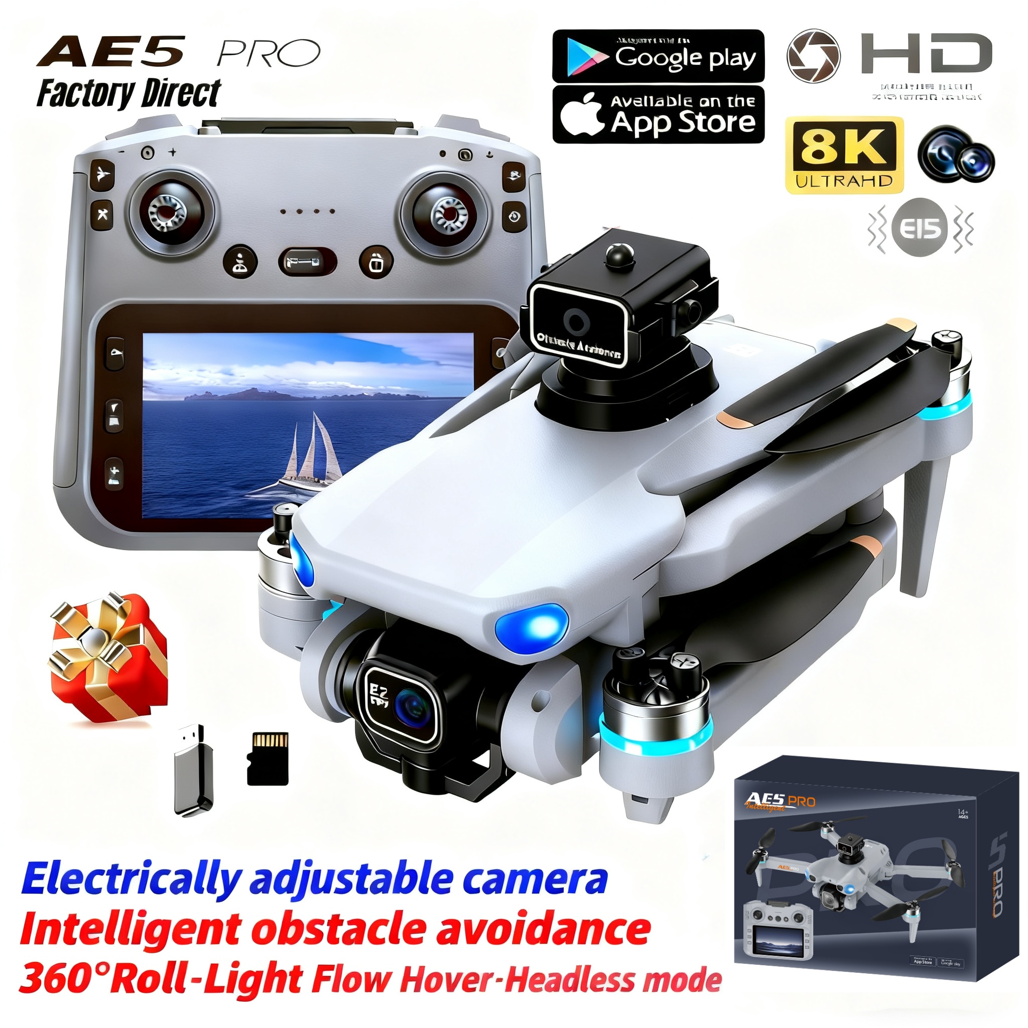 2026 New AE5 Pro Drone 8K HD 4 - Drone Gimbal 2 Axis avaliação e preço