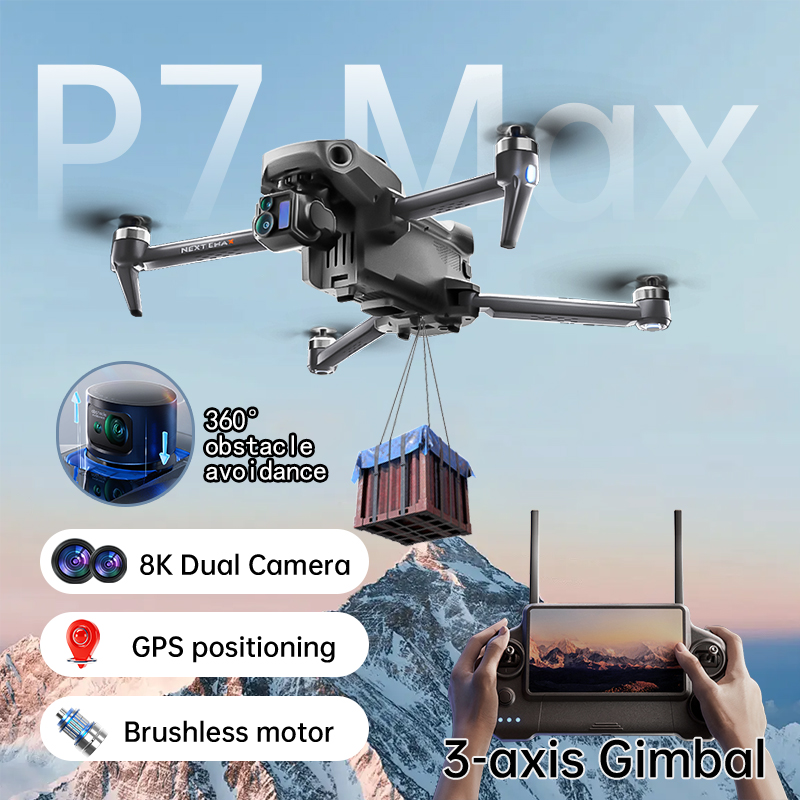 NEW P7 Max Drone 8K Camera GPS - Drone Gimbal 3 Axis avaliação e preço