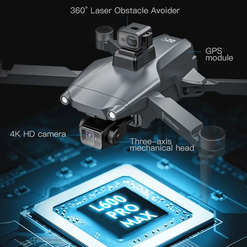 L600 PRO MAX GPS Drone Profess - Drone Gimbal 3 Axis avaliação e preço