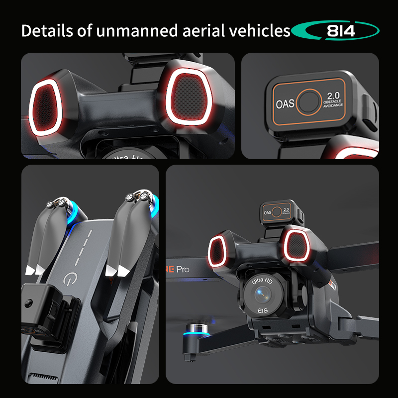 814 drone profissional 4K HD C - Drone Gimbal Brushless avaliação e preço