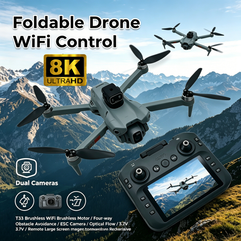 2026 New T33 RC Drone 8K Camer - Drone Gimbal 3 Axis avaliação e preço