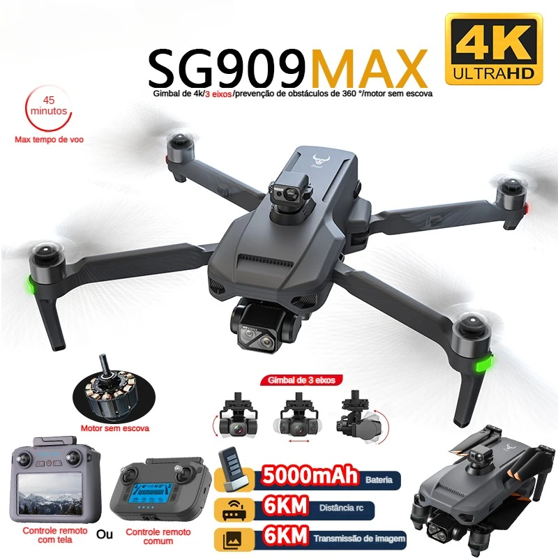 ZLL SG909 SG909MAX Professiona - Drone Gimbal 3 Axis avaliação e preço